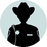 A silhouette of a sheriff

Description automatically generated