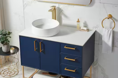 top luxury bathroom accessories for your remodel freestanding vanity with vessel sink and gold finish custom built michigan