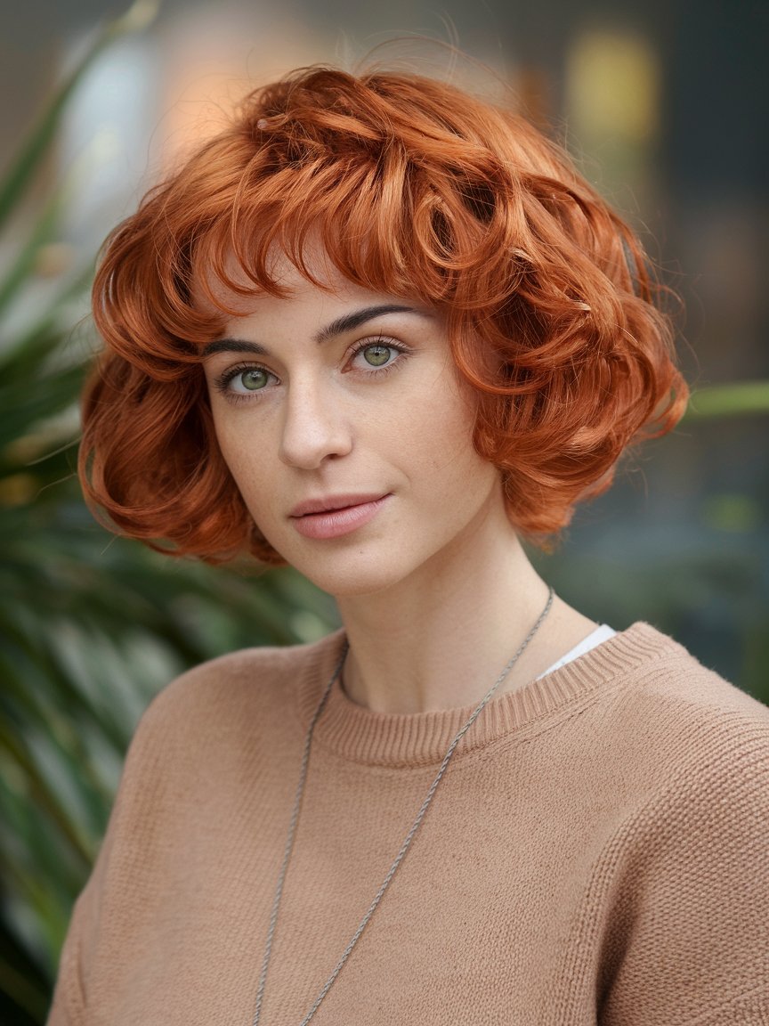 29. Copper Red Curly Bob