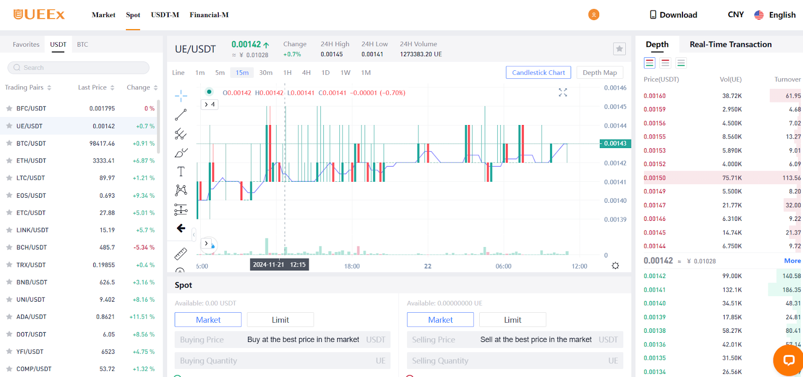 UEEx trading interface