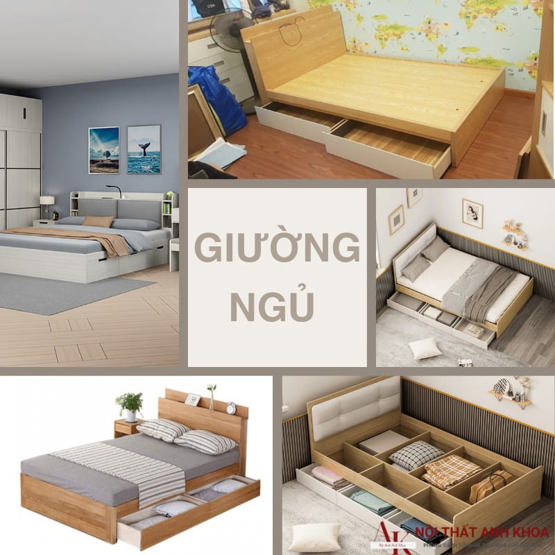 Mẫu giường ngủ hiện đại có ngăn kéo