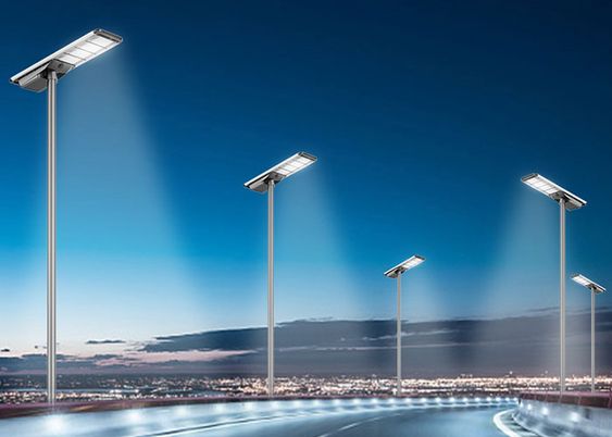 the image displays a solar highway lighting system