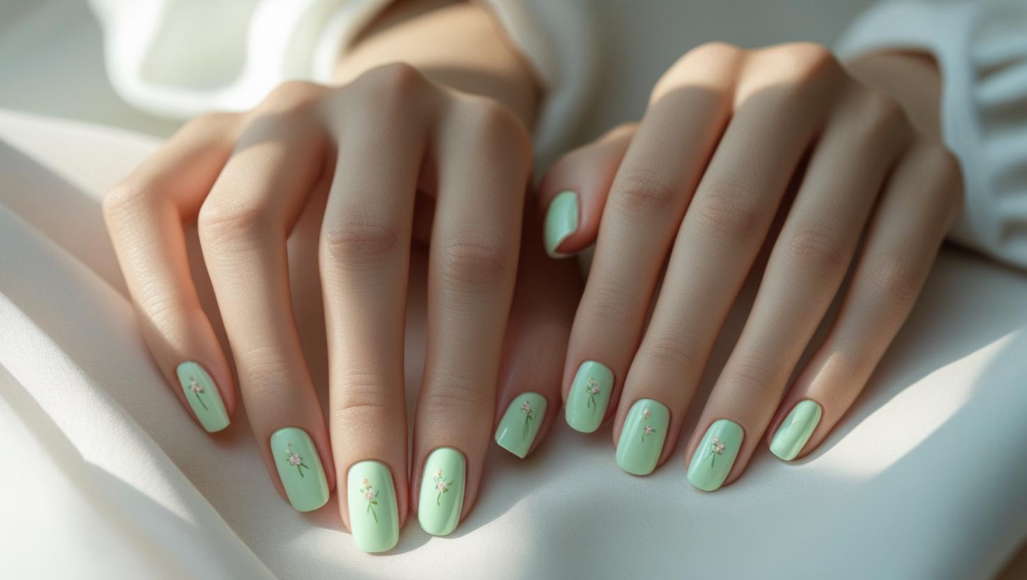 Mintgrüne Nagelfarbe