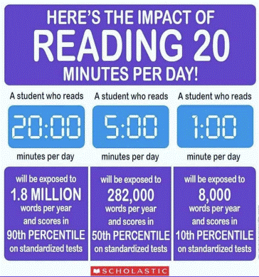 Impact of reading twenty minutes per day