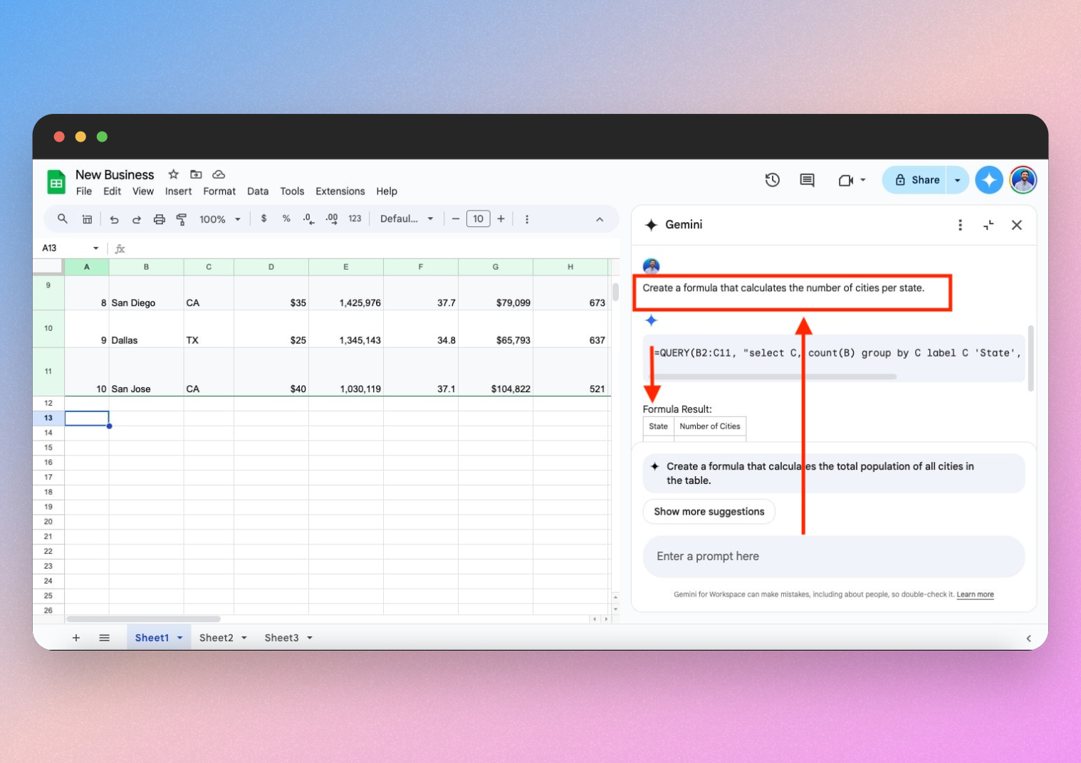 create formulas with gemini in google sheets