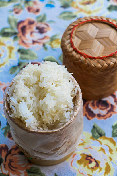 Traditional bamboo sticky rice container