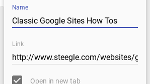 Ajouter des liens à la navigation - nouveaux sites Google
