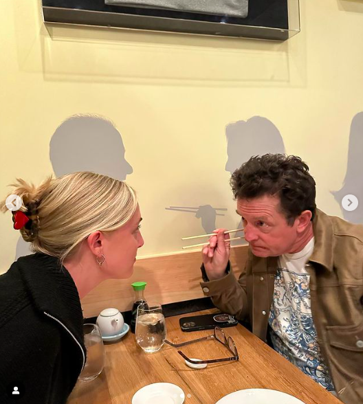 Aquinnah and Michael J. Fox at a restaurant, posted on February 16, 2023 | Source: Instagram/realmikejfox