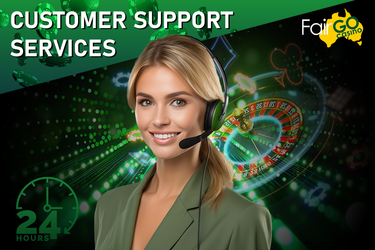 A casino support agent providing assistance to a customer, ensuring a positive gaming experience.