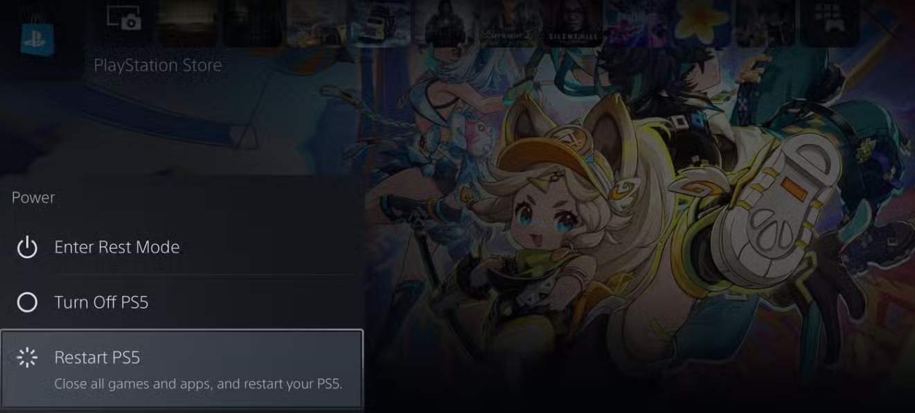 reboot your playstation console