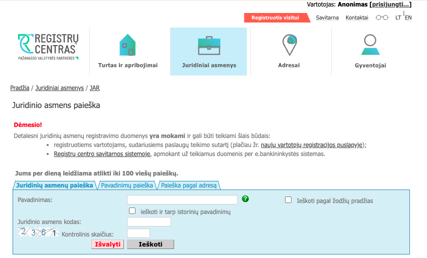 Verslo liudijimo galiojimo tikrinimas internete Verslo liudijimo galiojimo tikrinimas internete