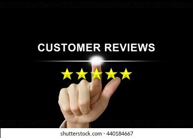 Business Hand Clicking Customer Reviews Five Stock Photo 440184667 | Shutterstock