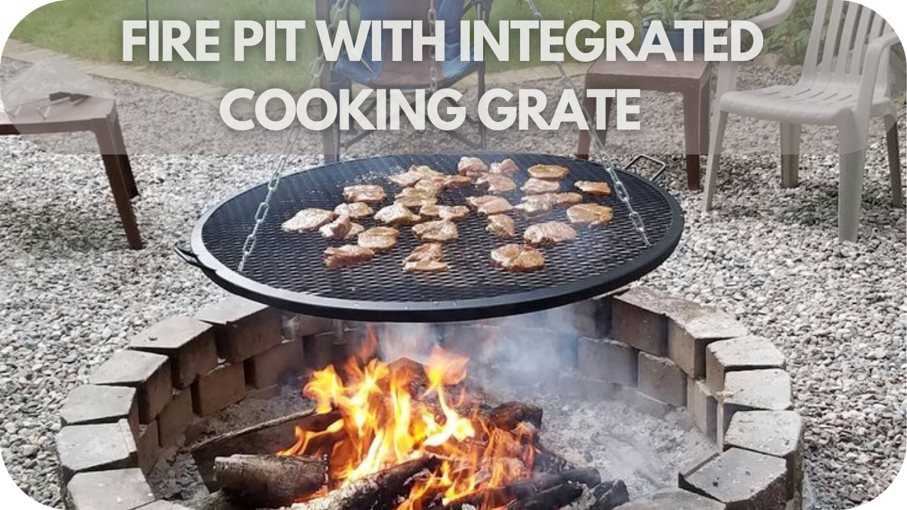 Elevate your outdoor gatherings with a fire pit featuring an integrated cooking grate for delicious meals.