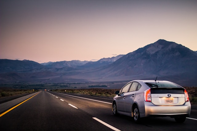 A Toyota on the road