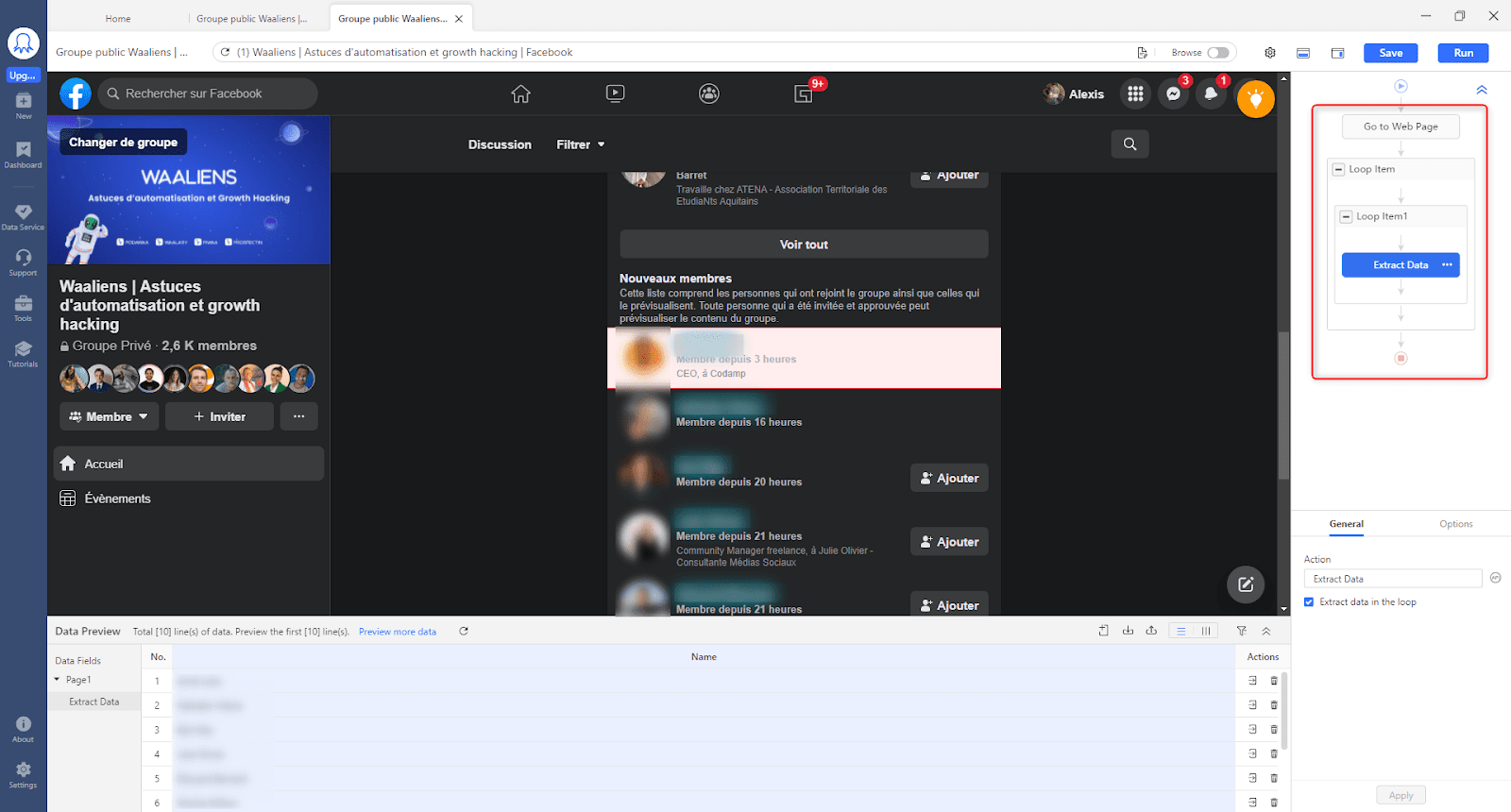 Paso para la obtención de los datos con Octoparse
