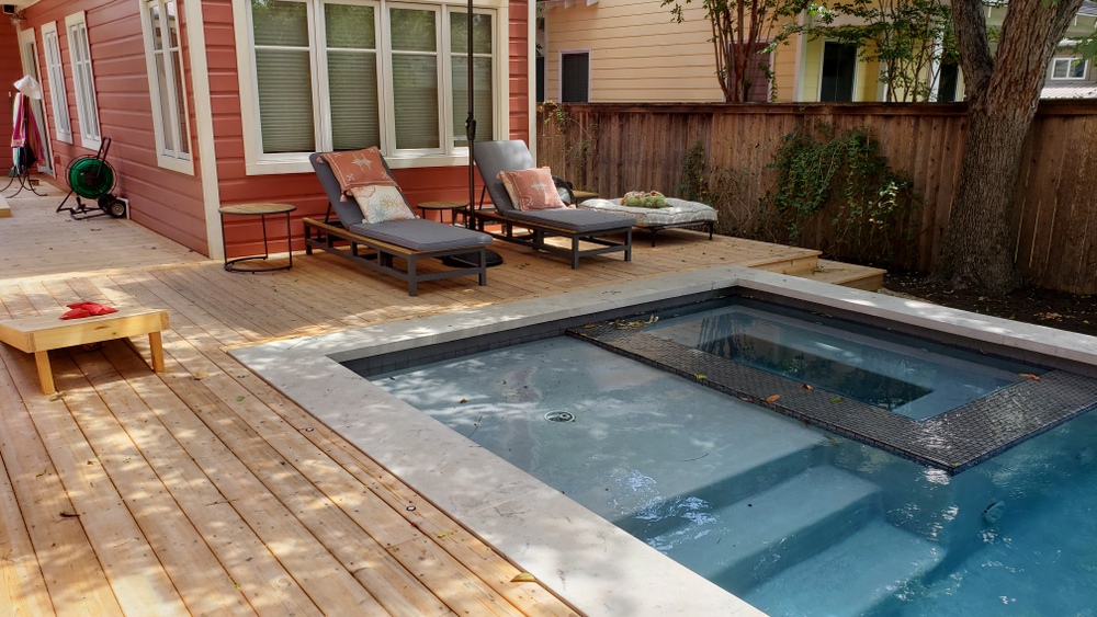 custom deck around pool