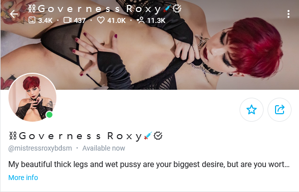 roxy silk best dominant girl onlyfans