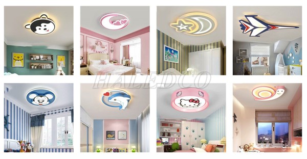 Đèn mâm ốp trần phòng trẻ em đa dạng kiểu dáng