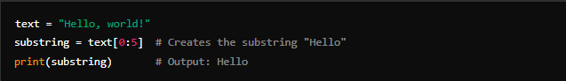 Create a Substring