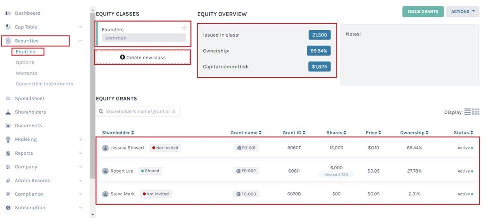 equity grants 