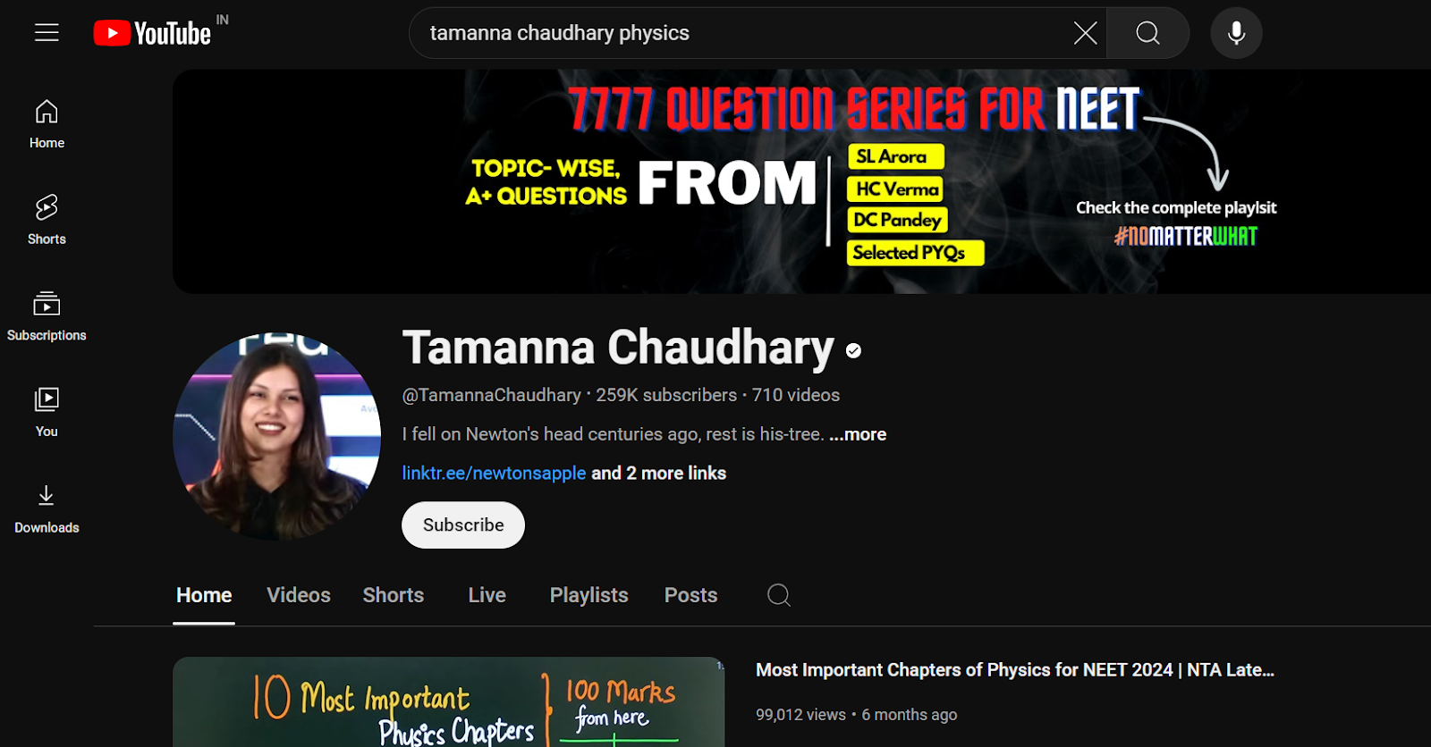 image of Tamanna Chaudhary youtube channel