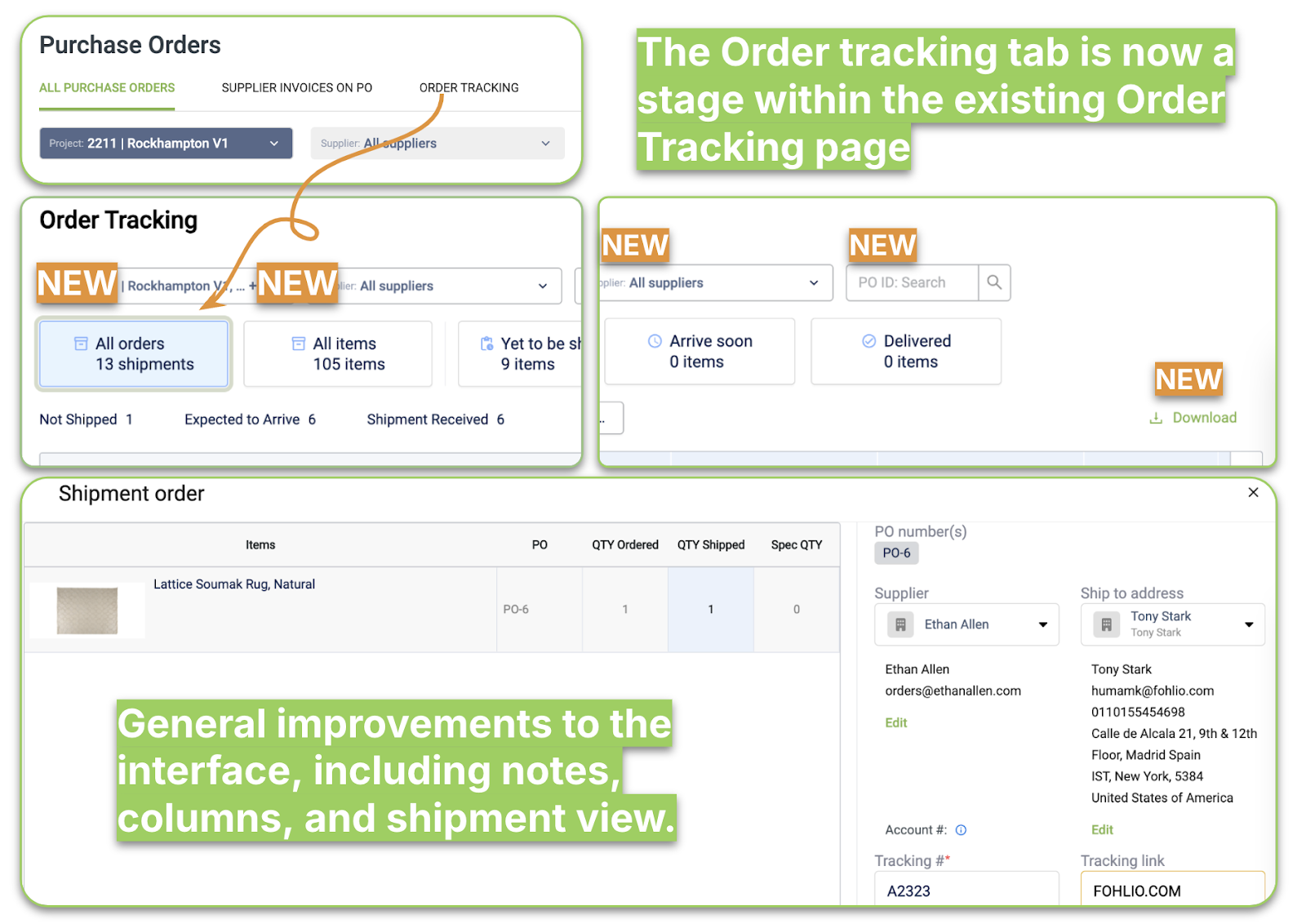 Order Tracking New Views, Filters & more