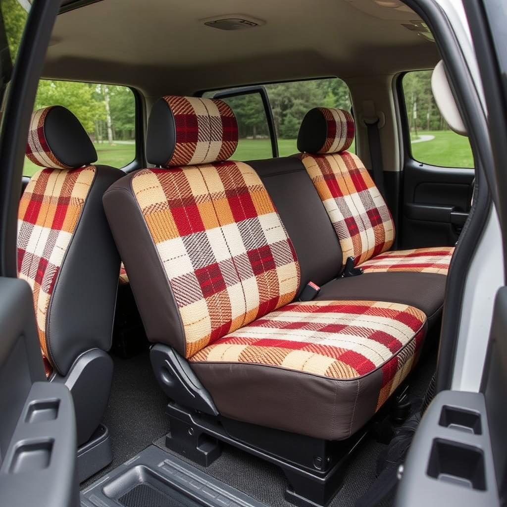 Saddleman custom car seat covers with saddle blanket design