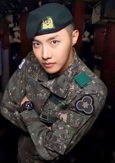 This contain an image of BTS J-HOPE on uniform 