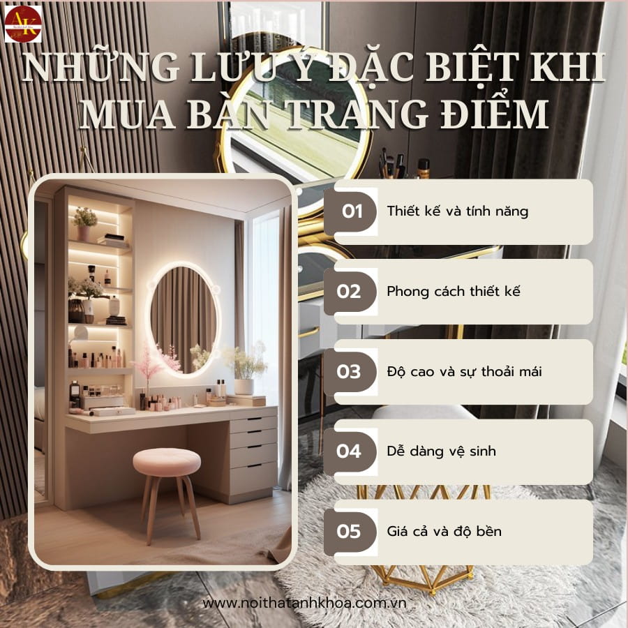 Những Lưu Ý Đặc Biệt Khi Mua Bàn Trang Điểm