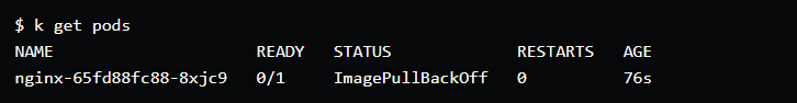 Image of status of the pod is ImagePullBackOff