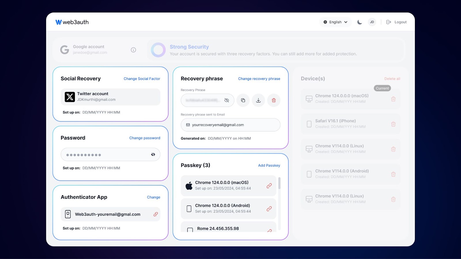 Web3Auth Account Dashboard: Simplifying Account Recovery