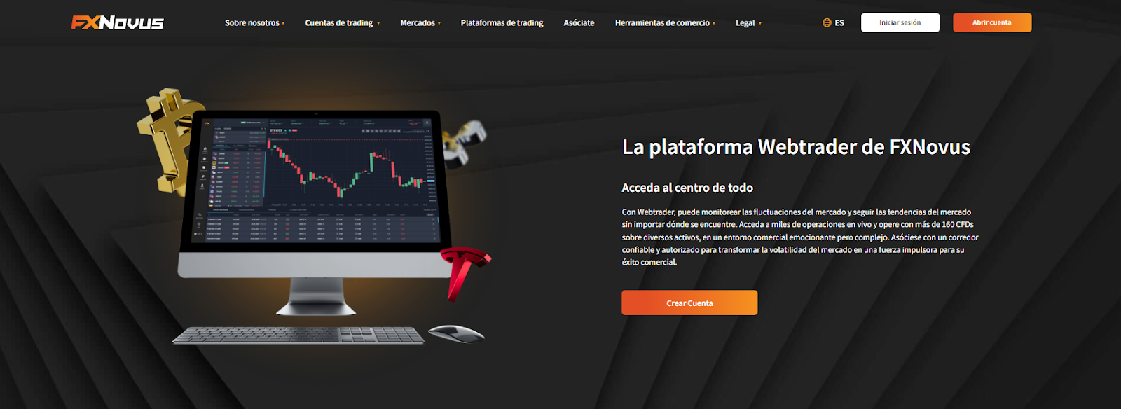 Visite a página da Plataforma da FXNovus para mais informações sobre a plataforma de negociação