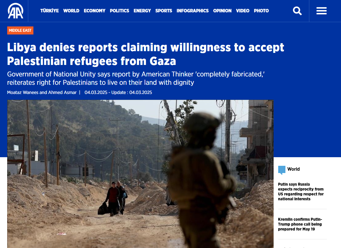Allegations Target Libya Over Plans To Receive Palestinians