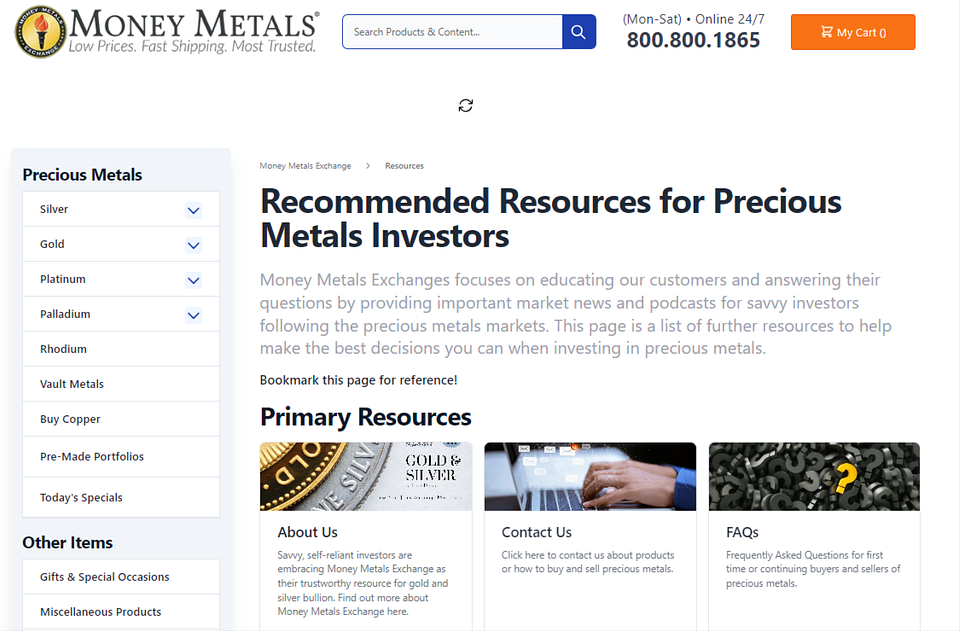 educational resources of Money Metals 