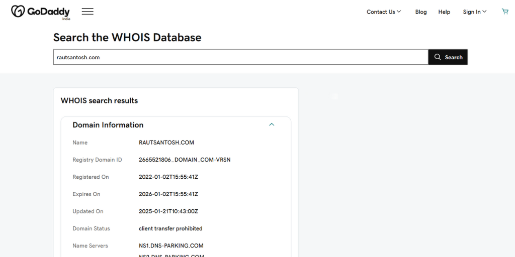 godaddy whois