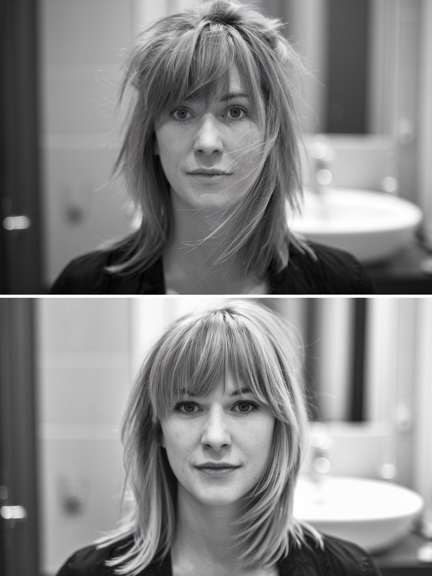 12. How to Maintain Medium-Length Hair with Bangs