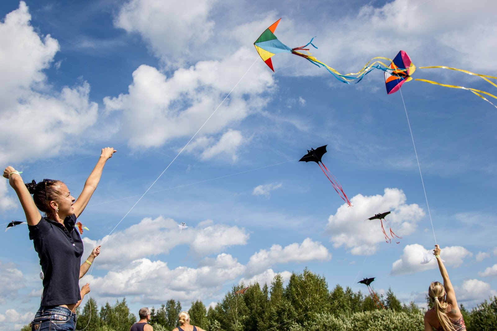 Flying a kite is an interesting team building activity in San Francisco.