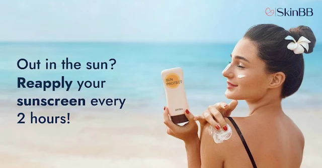 reapplying sunscreen
