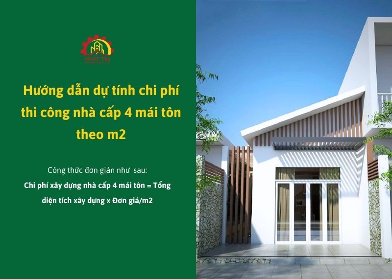 Tính chi phí thi công nhà cấp 4 mái tôn theo m2 Xây dựng Nhất Tín