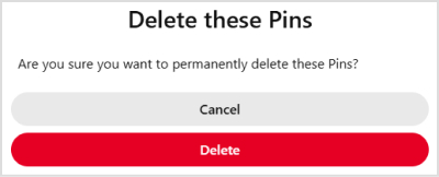 delete these selected pins