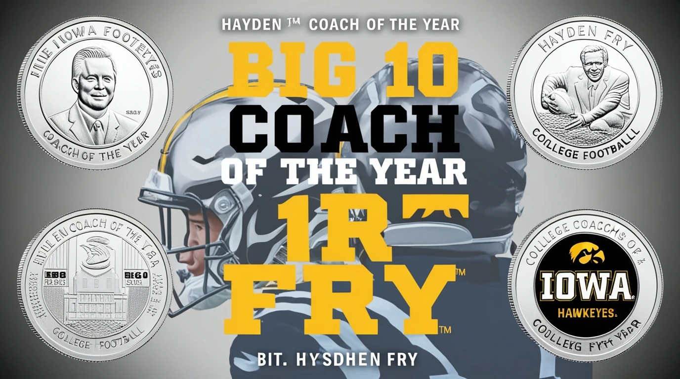 Big 10 Coach of the Year 1oz Silver Hayden Fry