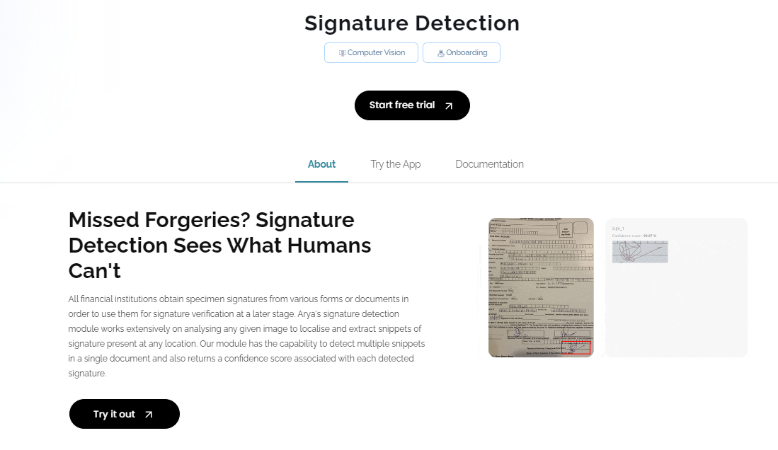 Signature detection api