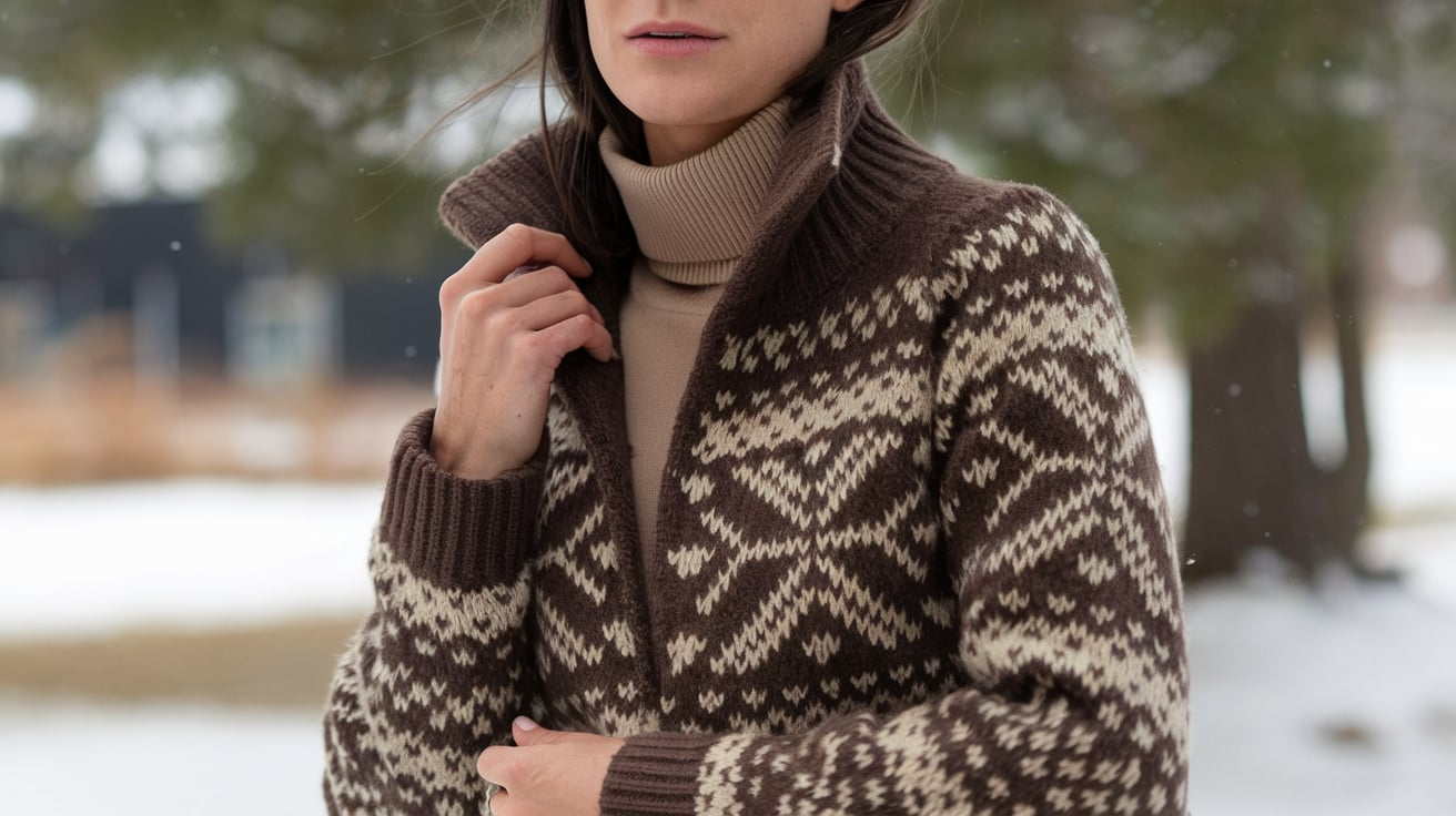 sundance lambswool snowflake long sweater coat​