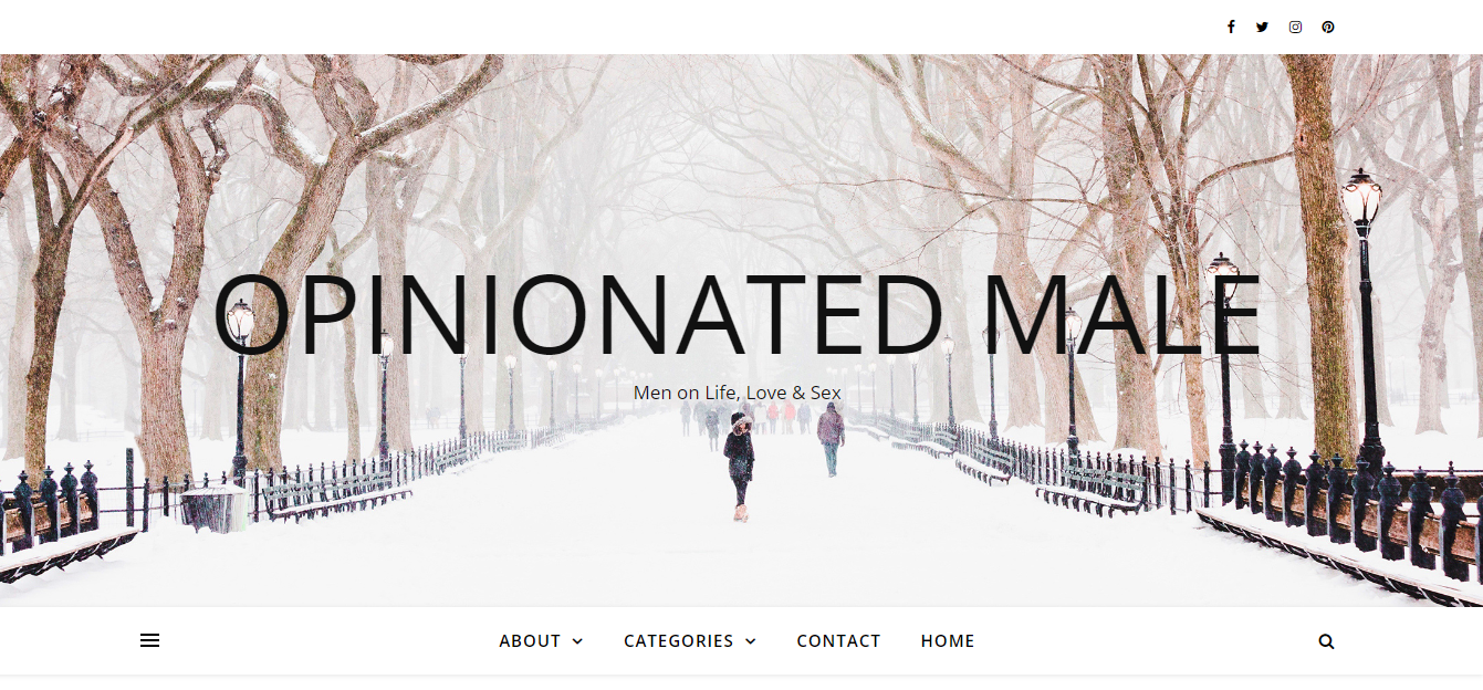 Opinionated Male blog homepage - one of the top love blogs