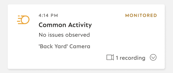 A Common Activity Event listed on the Timeline within the SimpliSafe® Mobile App.