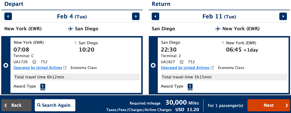 flight results on ANA