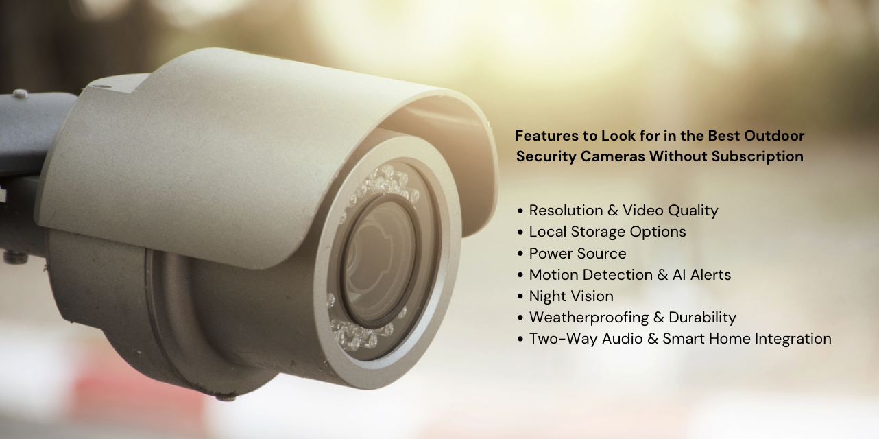 Features to Look for in the Best Outdoor Security Cameras Without Subscription