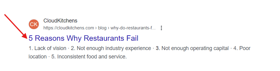 A screenshot illustrating the use of numbers in a headline