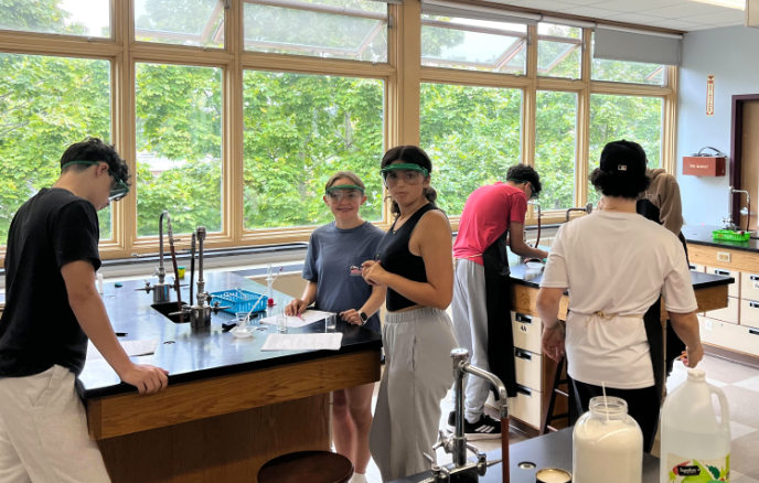 image of high school students in science class