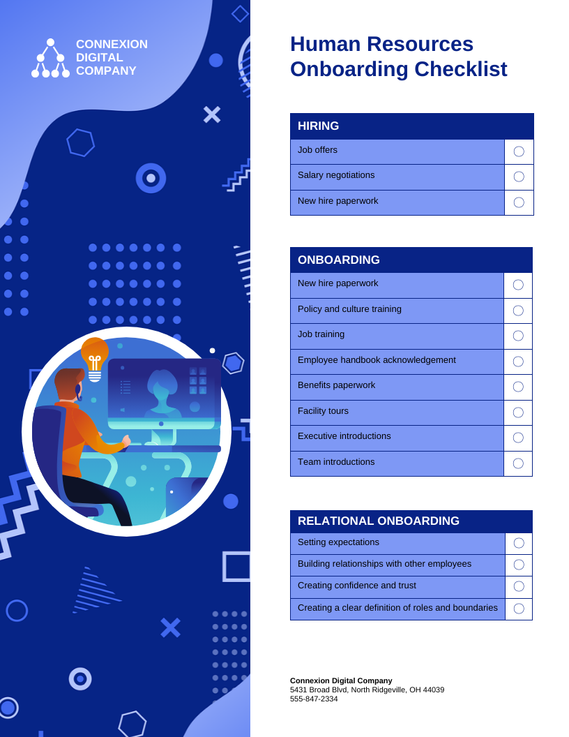 Human Resources Onboarding Checklist Template